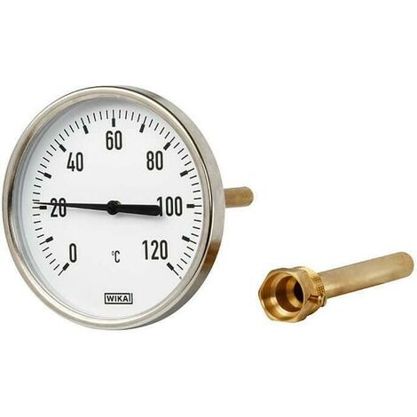 Bimetall-Zeigerthermometer 0-120°C d = 100mm mit Fühler 150mm, 17,10 €
