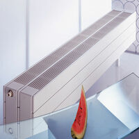Purmo Dekorativheizkörper Narbonne Ventil mit Wärmeschutzschirm Typ 22-W, dreilagig zwei Konvektoren BH 142mm, BL 600mm