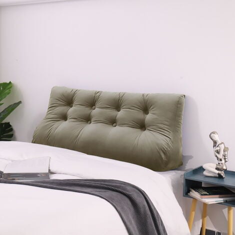 VERCART Cuscino da lettura a cuneo, triangolare, supporto per letto,  schienale, poggiatesta, supporto per la schiena, cuscino decorativo,  velluto color caffè, 100 x 25 x 55 cm
