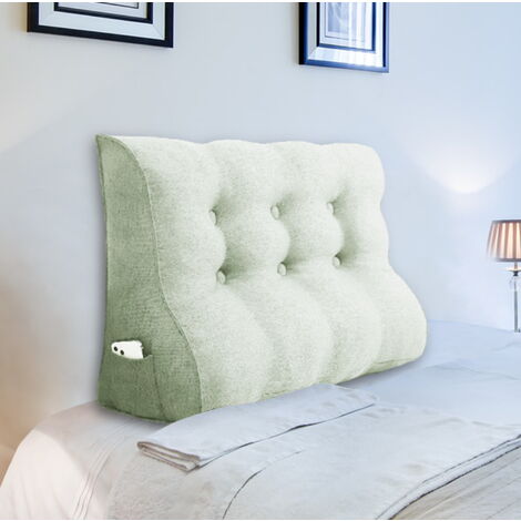 VERCART Cuscino da lettura a cuneo, triangolare, supporto per letto,  schienale, poggiatesta, supporto per la schiena, cuscino decorativo,  velluto color caffè, 100 x 25 x 55 cm