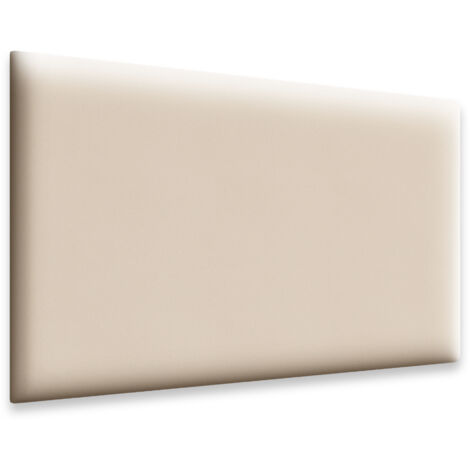 VERCART Cuscino da parete per letto singolo e matrimoniale, pannelli da parete imbottiti in pelle, confezione da 1 cuscini da parete 3D, autoadesivi, impermeabili, Beige, 90CM
