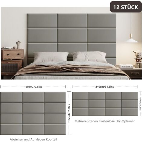 Pannelli Imbottiti per Pareti, Pannelli Adesivi per Pareti, Pannello Decorativo Parete per Testiera Letto, Pannelli Murali in PU Impermeabili, per Decorazione Arredo Camera da Letto ( Colore : A , Siz