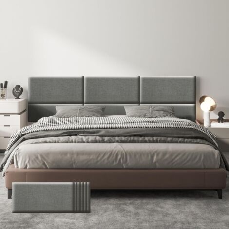 VERCART Cuscino da parete per letto singolo e matrimoniale, pannelli da parete imbottiti in Canapa, confezione da 6 pannelli da parete imbottiti, cuscino da parete autoadesivo, cuscino acustico, prote