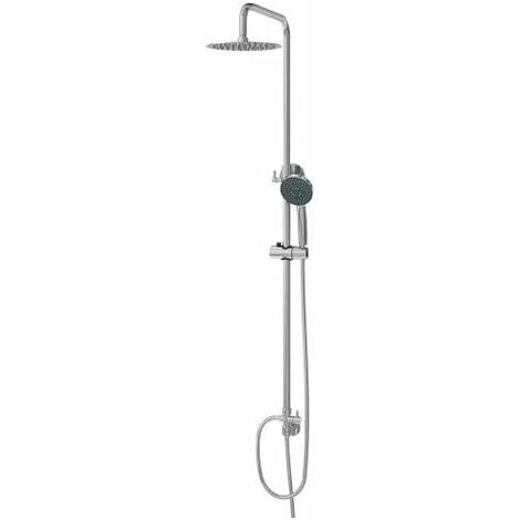 Colonne de douche Afrodita pour robinetterie universelle avec tube rond et pomme de douche carrée extra plate