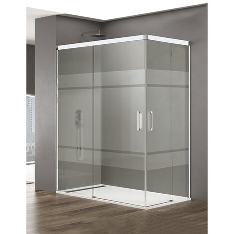 Cabine de douche - IDRALITE - Modèle Ready - 75x75 cm - Verre opaque 6mm - Hauteur 198 cm