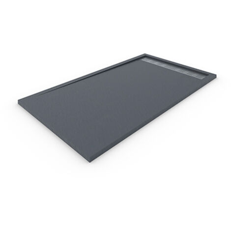 Receveur de douche en Résine QUARTZ PREMIUM avec Cadre. Texture Ardoise. Gris ardoise RAL: 7015 90X180CM (1/5)
