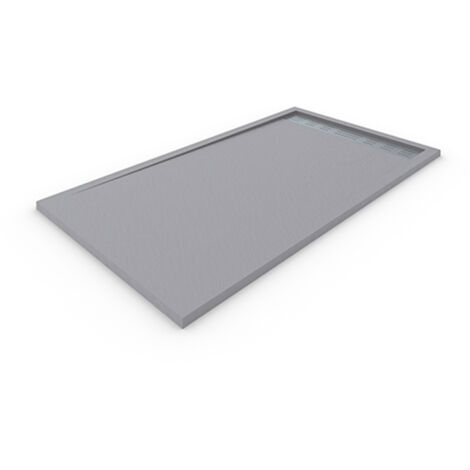 Receveur de douche en Résine QUARTZ PREMIUM avec Cadre. Texture Ardoise. Gris béton RAL: 7037 80X160CM (1/5)