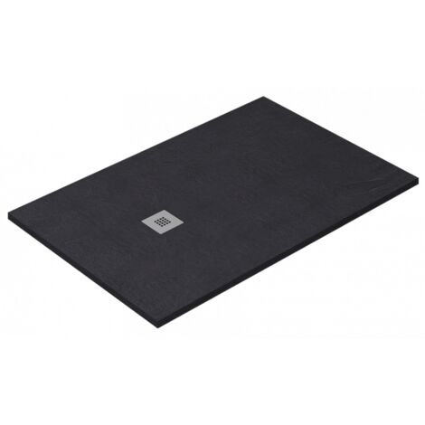 Receveur de douche Ardesia extra-plat et gel coat antidérapant GRAPHITE Siphon en cadeau 100X140 Ral 7015 (1/5)