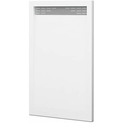 Receveur de douche avec demi-cadre modèle Bidai texture ardoise. BLANC, Siphon en cadeau 80X150 Ral 9003 (1/5)