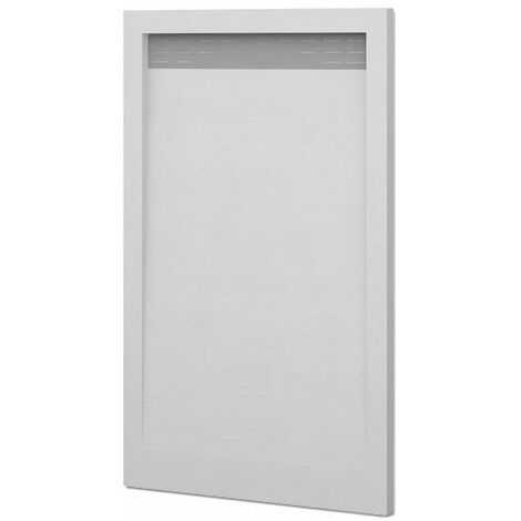 Receveur de douche avec demi-cadre modèle Bidai texture ardoise. GRIS BÉTON, Siphon en cadeau 90X180 Ral 7037 (1/5)