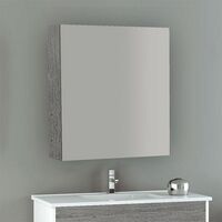 Meuble à miroir murale 60cm – 1 porte CHÊNE SMOKY