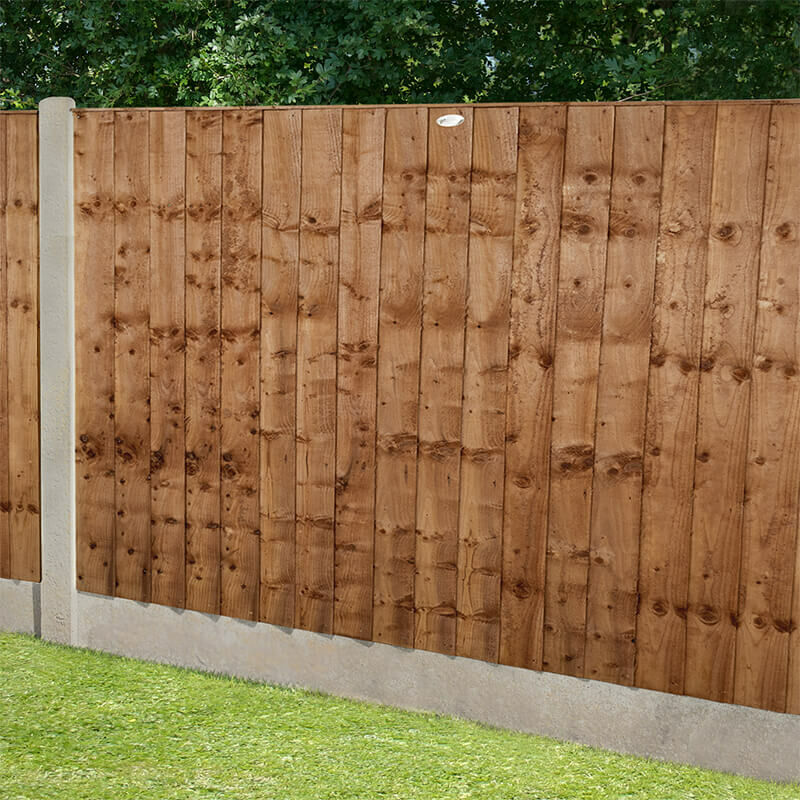 Forest 6' x 4' Brown Pressure Treated Vertical Closeboard Fence Panel Pack (1.83m  x 1.22m)