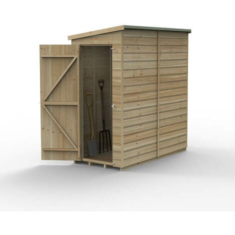 6' x 3' Forest Beckwood 25yr Guarantee Shiplap Windowless Pent Wooden Shed