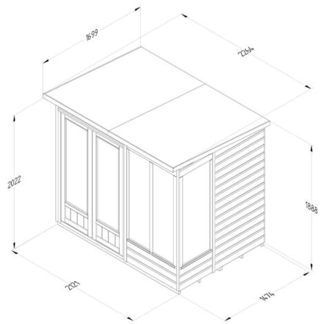 7' x 5' Forest Beckwood 25yr Guarantee Double Door Pent Summer House (2 ...