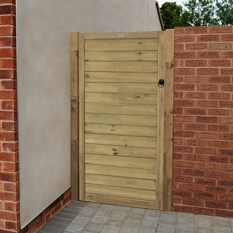 Forest 3' x 6' Horizontal Tongue and Groove Pressure Treated Wooden Side Garden Gate - Pressure treated