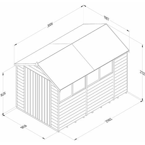 10' x 6' Forest 4Life 25yr Guarantee Overlap Pressure Treated Double ...