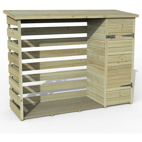 6’5 x 2’3 Forest Pent Logstore with Tool Storage (2m x 0.7m)