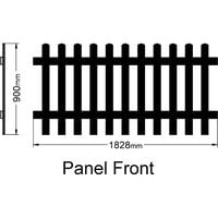 Forest 5'11"x2'11 Wooden Pale Picket Fence Panel (1.8mx0.9m) - Dip Treated (Sawn)