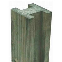 7'11" x 3.7" Reeded Slotted Pressure Treated Fence Post - Pressure Treated