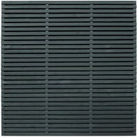 Forest 6' x 6' Contemporary Grey Double Slatted Fence Panel (1.8m x 1.8m) - Dip treated