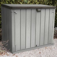 Toomax Extra Large Grey 1200L Plastic Outdoor Garden Storage Unit / Wheelie Bin Store