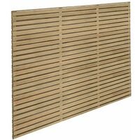 Forest 6' x 5' Pressure Treated Contemporary Double Slatted Fence Panel (1.8m x 1.5m) - Pressure treated