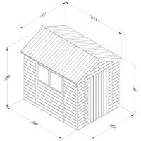 8' x 6' Forest Premium Tongue & Groove Pressure Treated Apex Shed (2.5m x 1.98m) - Natural Timber