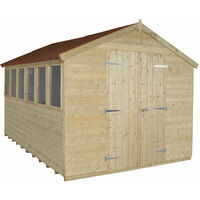 12'x8' Forest Tongue & Grooved Double Door Pressure Treated Apex Shed