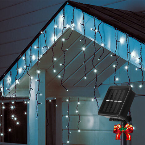 Aigostar Cortina Luces Navidad Exterio Para Exteriores, 3M+5M0.6M 100 LED 8 Modos, Luces Navidad Cortina IP65 Luces LED de Cortina de Carámbano Para Bodas, Fiestas, Navidad, Blanco frio
