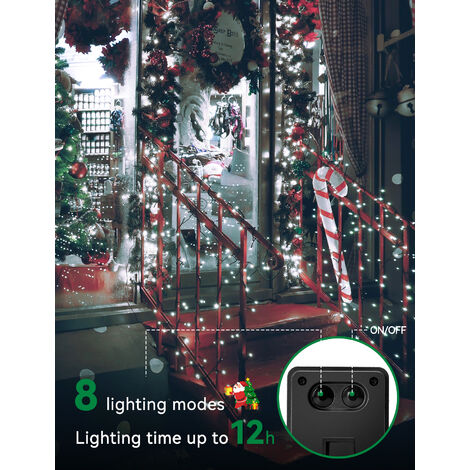 Aigostar Cortina Luces Navidad Exterio Para Exteriores, 3M+5M0.6M 100 LED 8 Modos, Luces Navidad Cortina IP65 Luces LED de Cortina de Carámbano Para Bodas, Fiestas, Navidad, Blanco frio