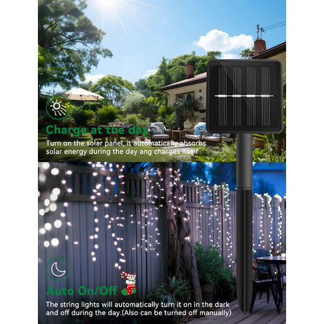 Aigostar Cortina Luces Navidad Exterio Para Exteriores, 3M+5M0.6M 100 LED 8 Modos, Luces Navidad Cortina IP65 Luces LED de Cortina de Carámbano Para Bodas, Fiestas, Navidad, Blanco frio