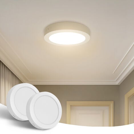 Aigostar Lámpara de Techo LED 18W(Equivalente a 175W) Plafón LED Techo 2100LM Luz natural 4000K para Cocina Sala de Estar Dormitorio Pasillo 226  35Hmm, 2 PCS