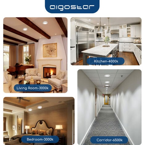 Aigostar Lámpara de Techo LED 18W 1530LM Plafón LED Techo Luz natural  4000K para Cocina Sala de Estar Dormitorio Pasillo 226  35Hmm