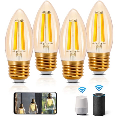 Bombilla inteligente de 10 W Wi-Fi LED Bombillas 2700K-6500K RGBW E27  Temporizador de control de voz para el hogar