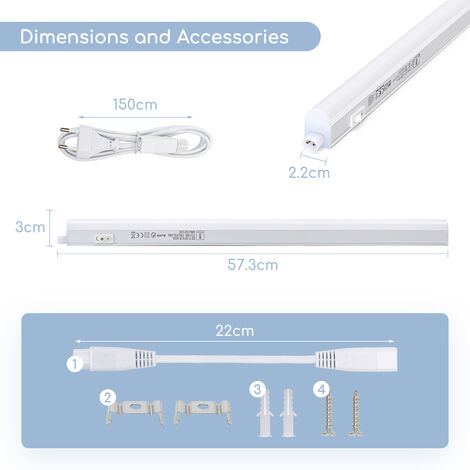 Barra De Luz LED Para Debajo Del Armario Con 3 Opciones De Color (blanco Suave, Blanco Cálido Y Luz De Día) Ultra Delgada. Ideal Para Cocina, Baño, Mueble De Baño, Clóset