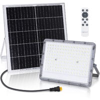 Aigostar - Foco proyector LED solar con mando a distancia,200W,6500K luz blanca.Resistente al agua IP65.Perfectos para exterior jardín,patios,caminos o garajes.