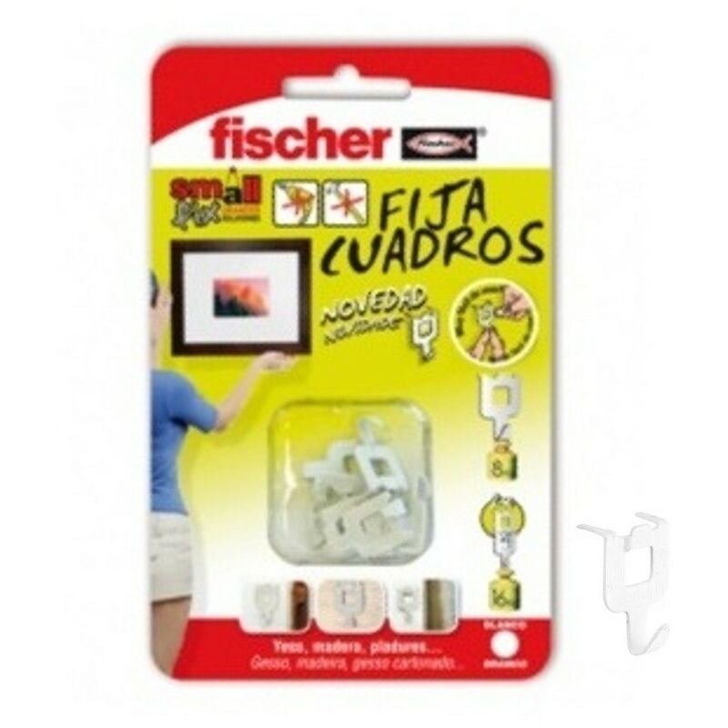 BLISTER FIJACUADROS FISCHER BLANCO (8ud) (Soportan 8 kgs de peso)