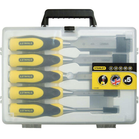 STANLEY juego 5 formones filo biselado mango bimaterial , Explora el juego de 5 formones Stanley 2-16-885, una colección imprescindible para cualquier entusiasta o profesional d