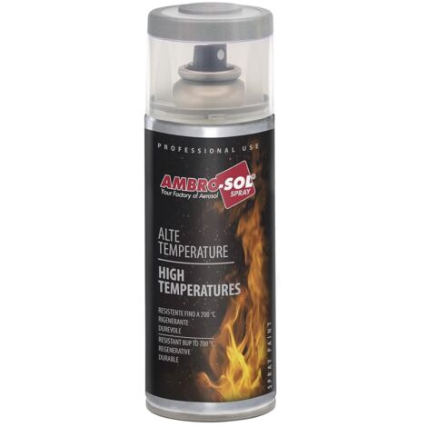 AMBRO-SOL PINTURA ALTA TEMPERATURA 700º ALUMINIO PLATA (SPRAY 400 ML.