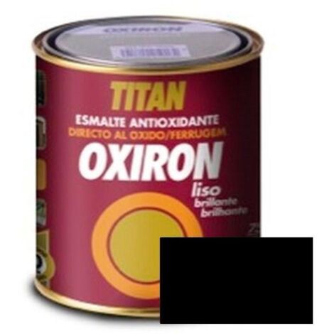 TITAN esmalte oxiron liso negro 375ml , El ESMALTE OXIRON LISO NEGRO 375ml es un esmalte sintético industrial de alta calidad, perfecto para pintar superfici (1/4)