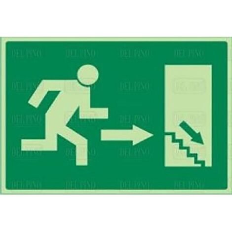 señal 963 plast.297x210''s.emerg.dch''lum. (pictograma)salida dcha.escalera.abajo. (1/2)