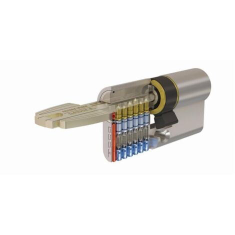 Cilindro seguridad 30x30mm t65d3030n niquel leva larga doble embrague TESA