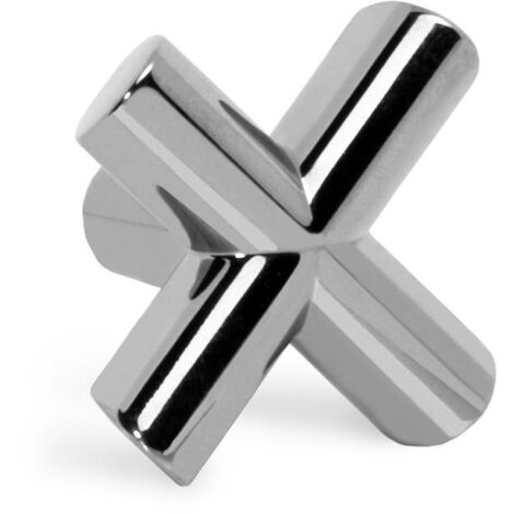 POMO ZAMAK EQUIS 40x40 ACABADO CROMO, LATONADO, NEGRO, BLANCO MATE, NEGRO MATE, COBRE
