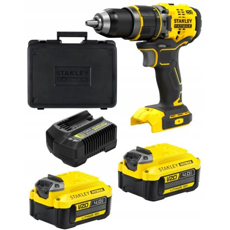 Stanley Herramientas - Taladro percutor AKU de 18V, 2 baterías de 4,0 Ah Li-ion, cargador SFMCD721M2K-QW (1/5)