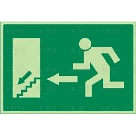 señal 964 plast.297x210''s.emerg.izd''lum (pictograma)salida izda.escalera.abajo. (1/2)