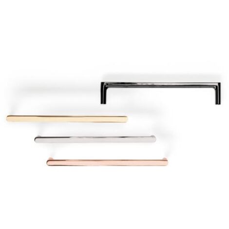 tirador zamak modelo pura. disponible en negro, cobre, latonado y cromo acabado cromo