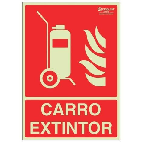 señal 7013 plastico 297x210 ''carro extintoir'' luminisciente (1/3)