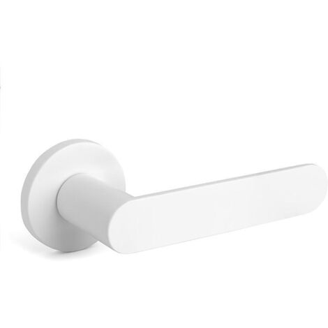 juego de manivelas con roseta aluminio. modelo shape 1320 ø50 acabado blanco mate