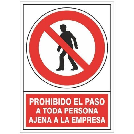 señal 414 plast.420x297''pr.paso p/ajena'' prohibido paso a toda pers.ajena empresa (1/2)