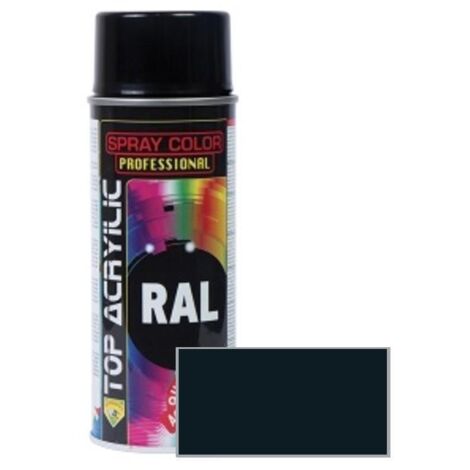 TOP ACRYLIC spray acrilico gris negruzco ral-7021 400ml , El spray acrílico negro brillante ral-9005 de 400 ml es la solución ideal para conseguir un acabado elegante y duradero (1/4)